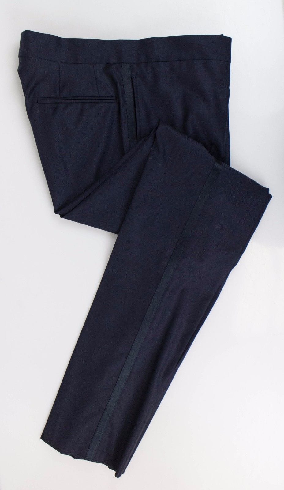 Wool 2 Button Tuxedo Suit - Black