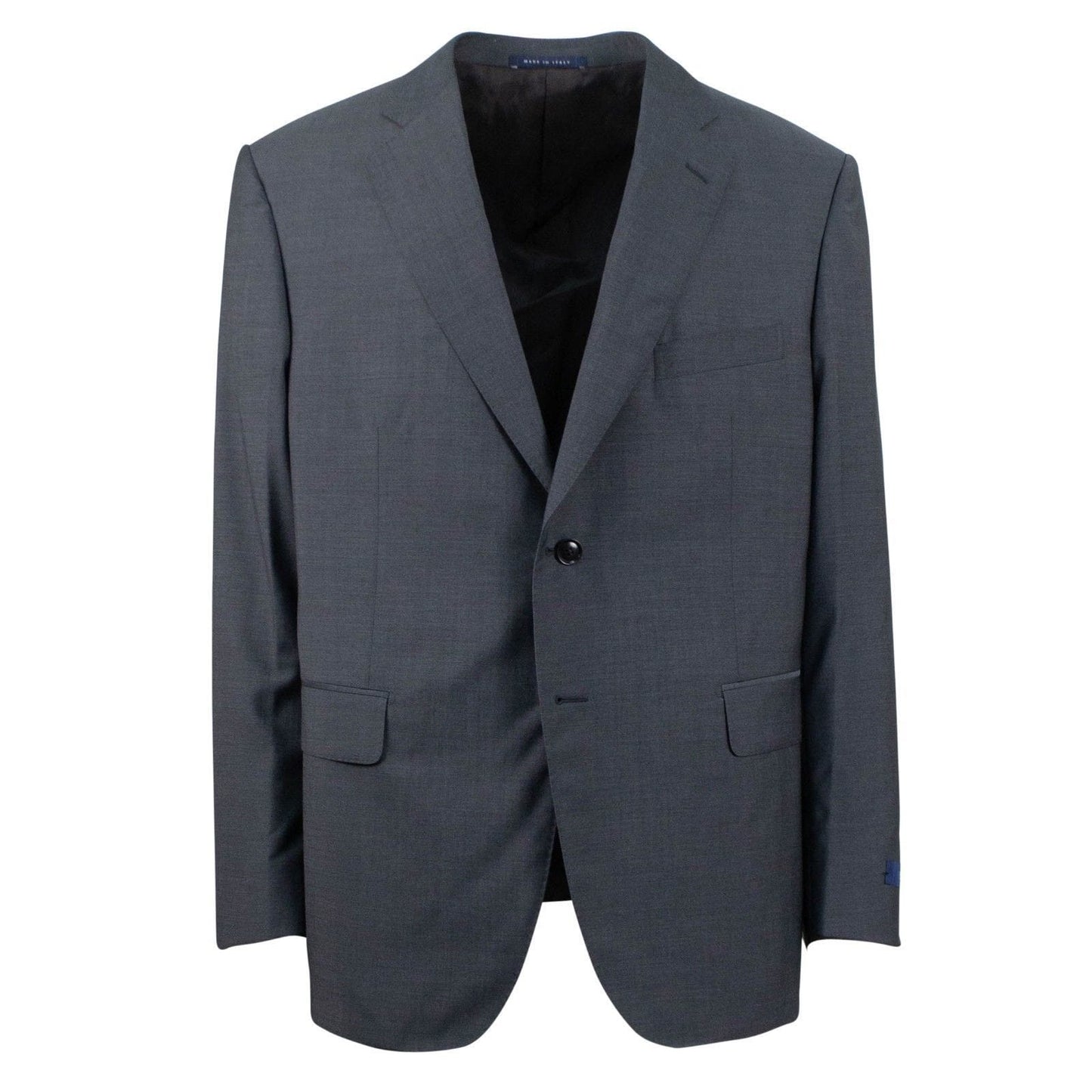 Wool Blend Two Button Solid Suit - Gray