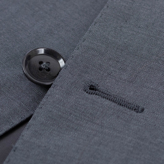 Wool Blend Two Button Solid Suit - Gray