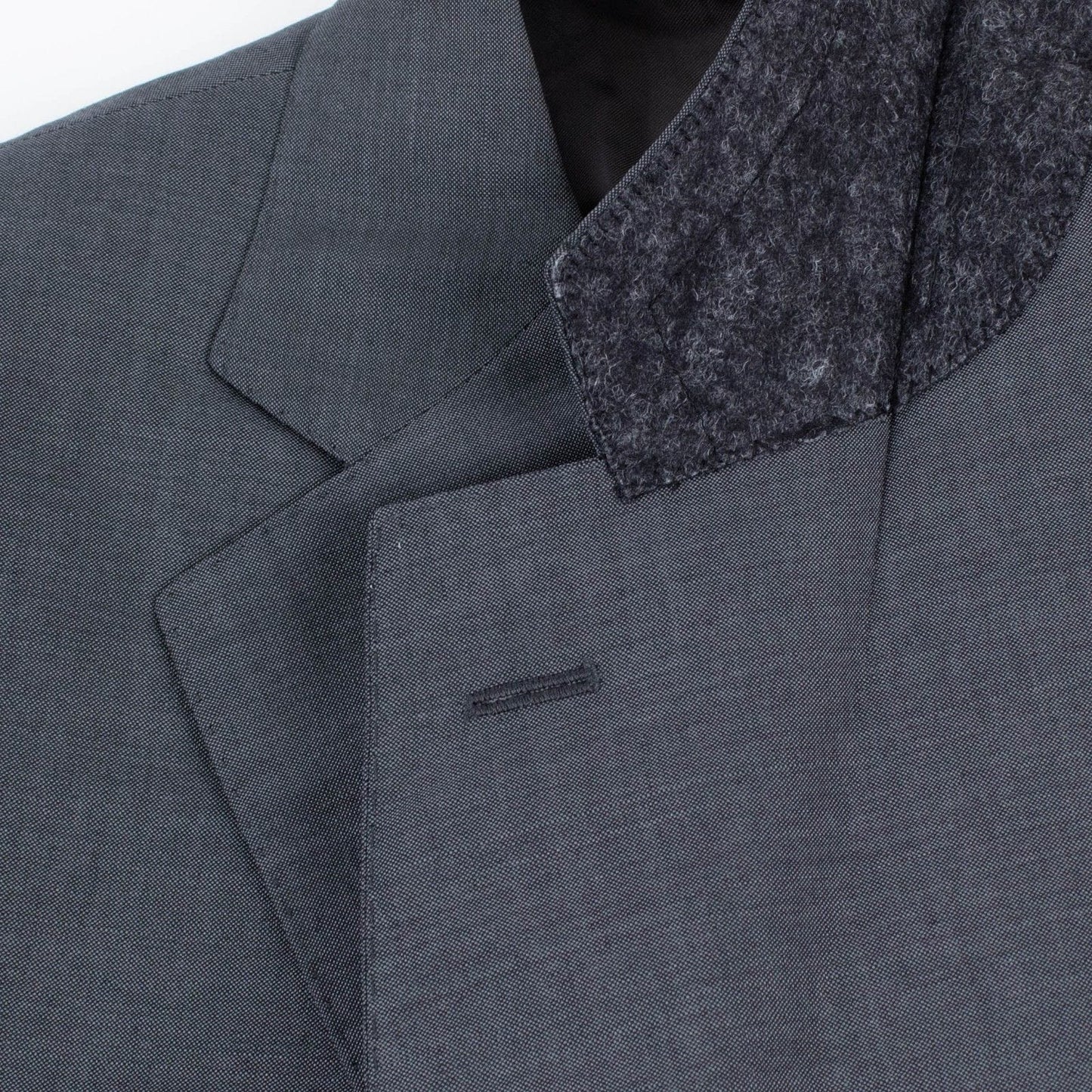 Wool Blend Two Button Solid Suit - Gray