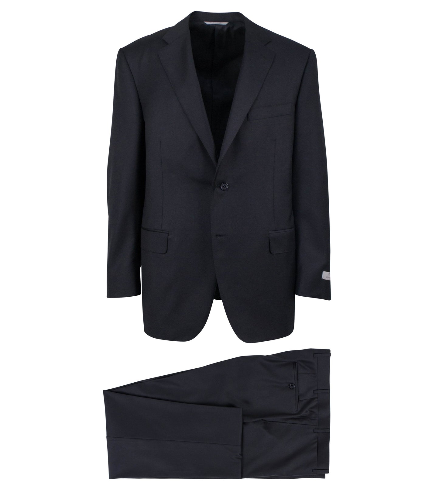 Wool 2 Button Slim/Trim Fit Suit - Black