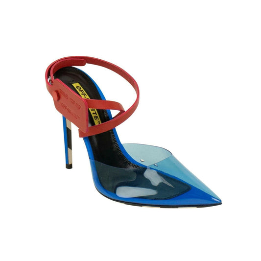 Zip-Tie Jelly Mules Heels - Blue