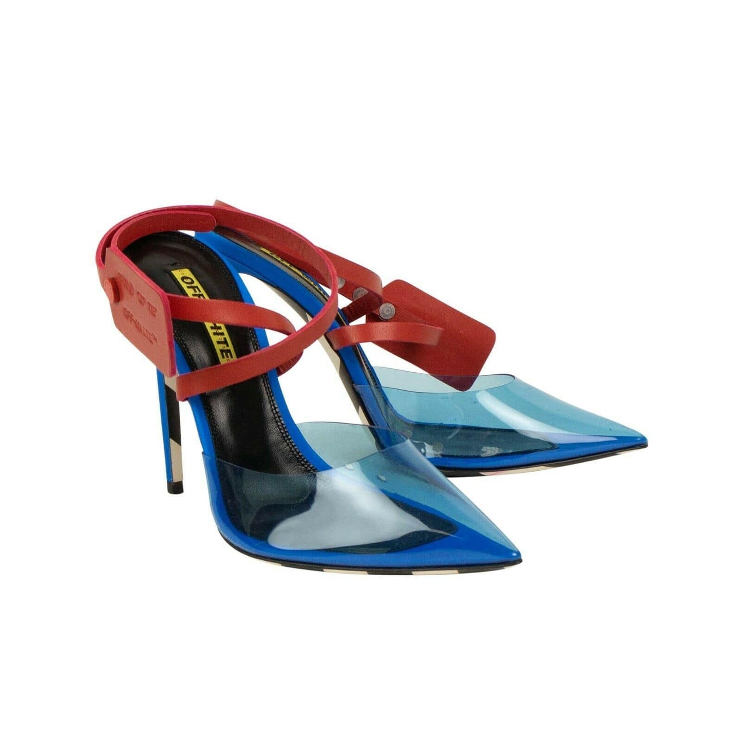 Zip-Tie Jelly Mules Heels - Blue
