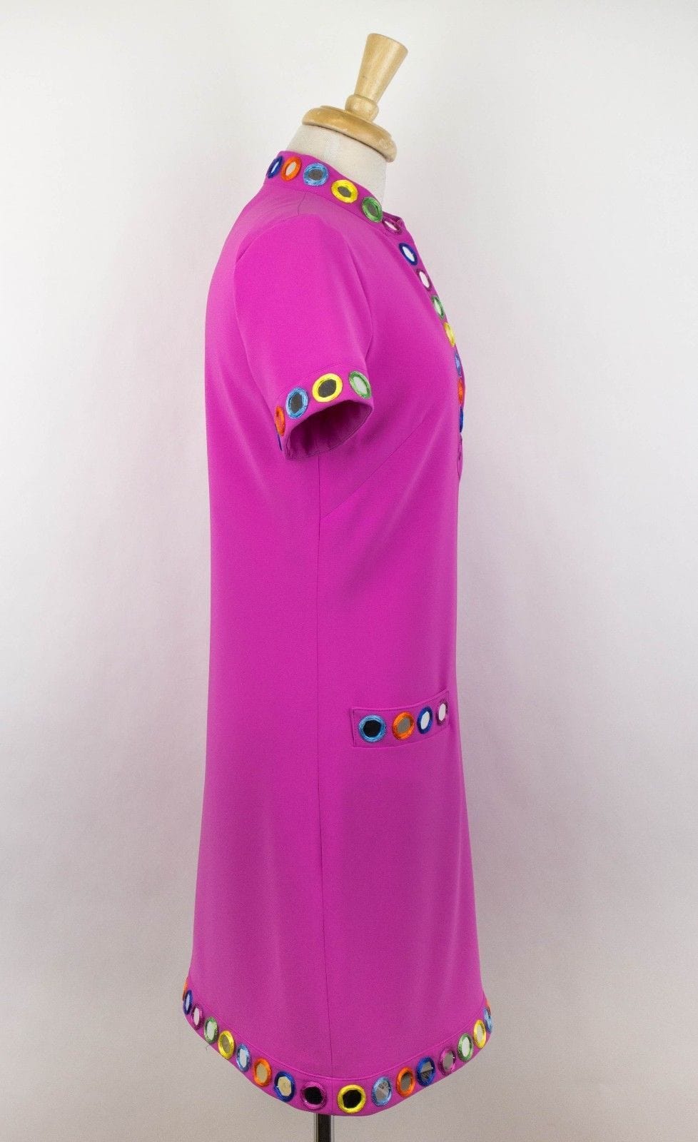 Moschino x Jeremy Scott Mirror Embellished T-Shirt Dress - Pink