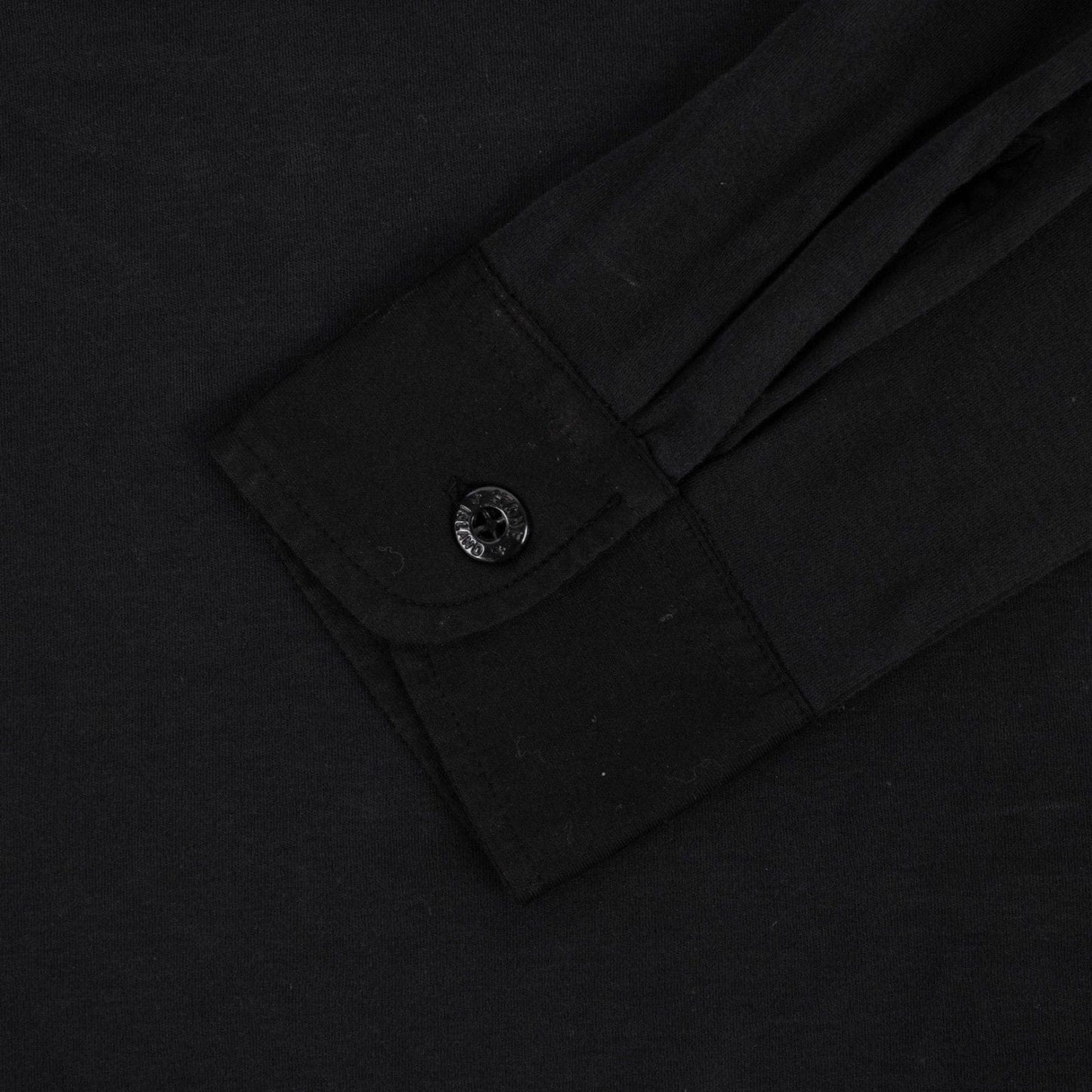 Black Long Sleeve Cotton Polo Shirt