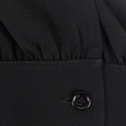 Black Silk Long Sleeve Ascot Blouse
