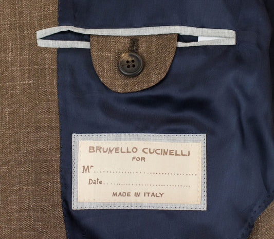 Wool Blend 3 Roll 2 Button Suit - Brown
