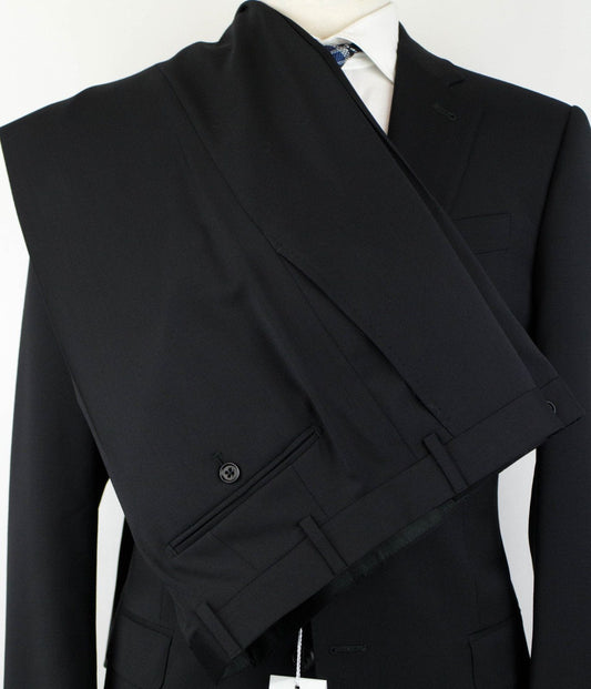 Wool 2 Button Suit - Black