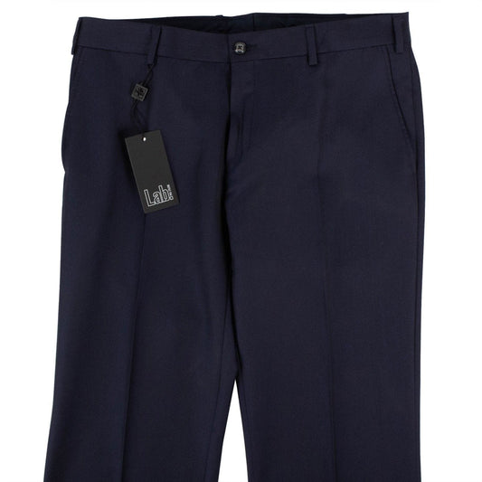 Blue Silk Blend Dress Pants