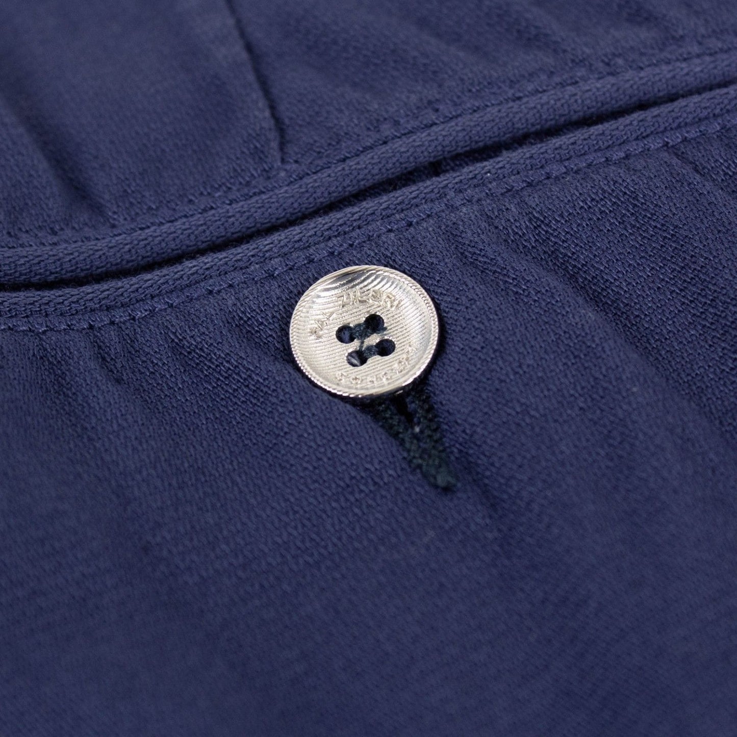 Blue Cotton Blend Pants