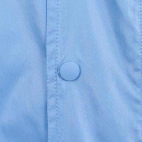 Blue Nylon Rainwear Hooded Trench Coat