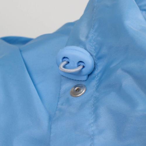 Blue Nylon Rainwear Hooded Trench Coat