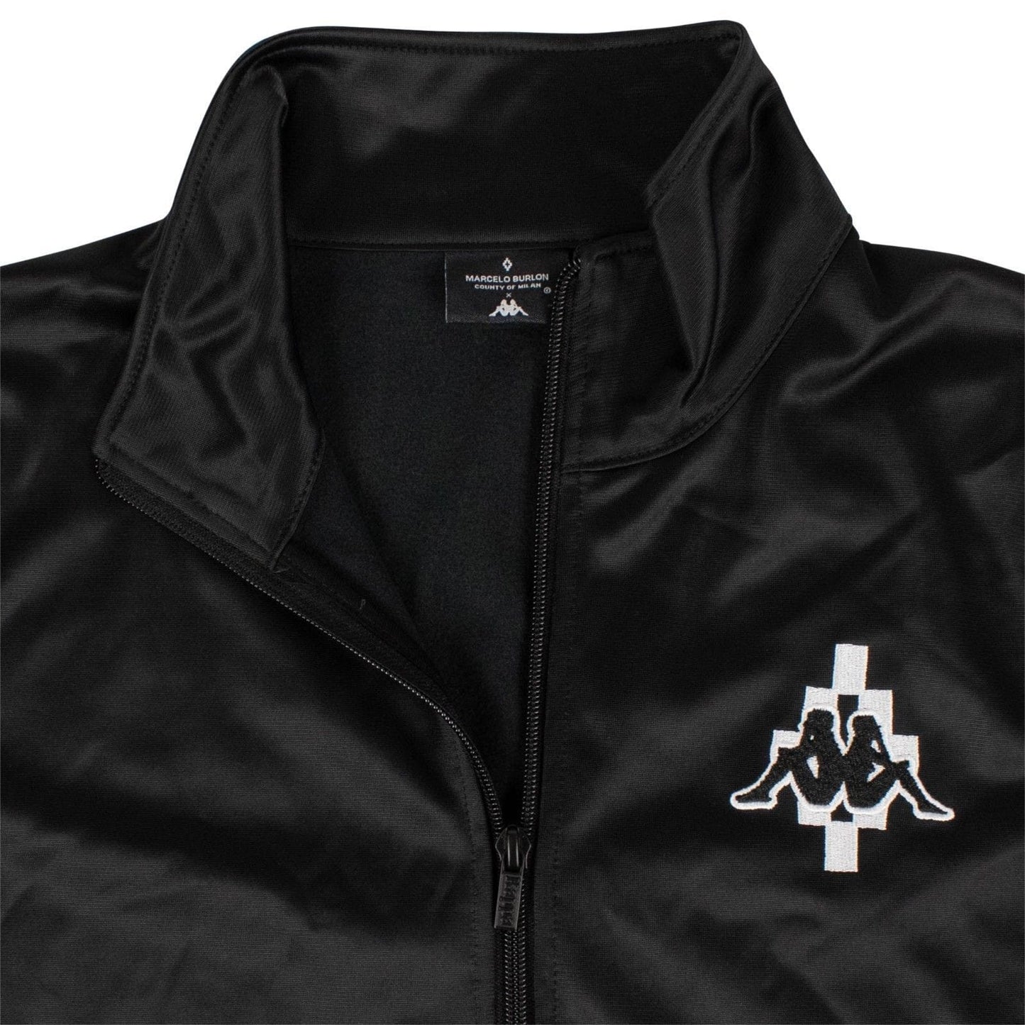 Black Kappa Tape Jersey Track Jacket