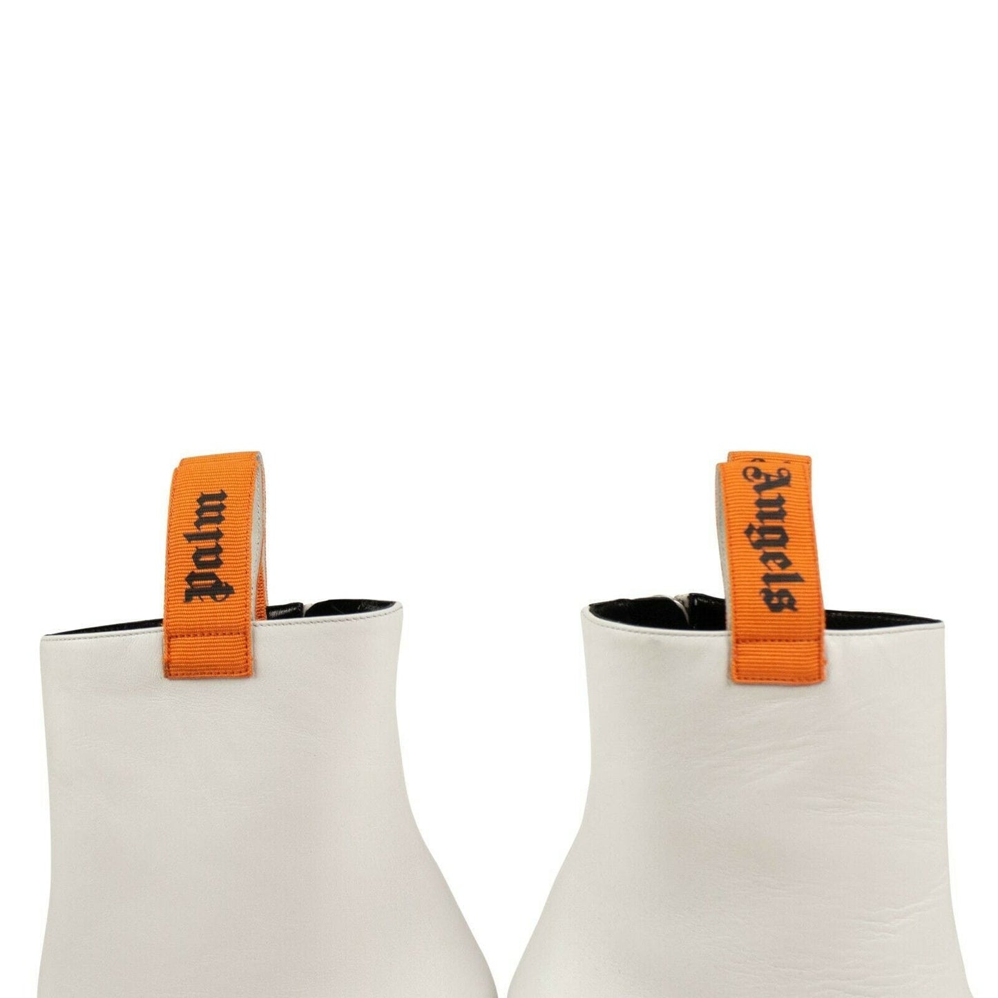 Block Heels Ankle Boots - White