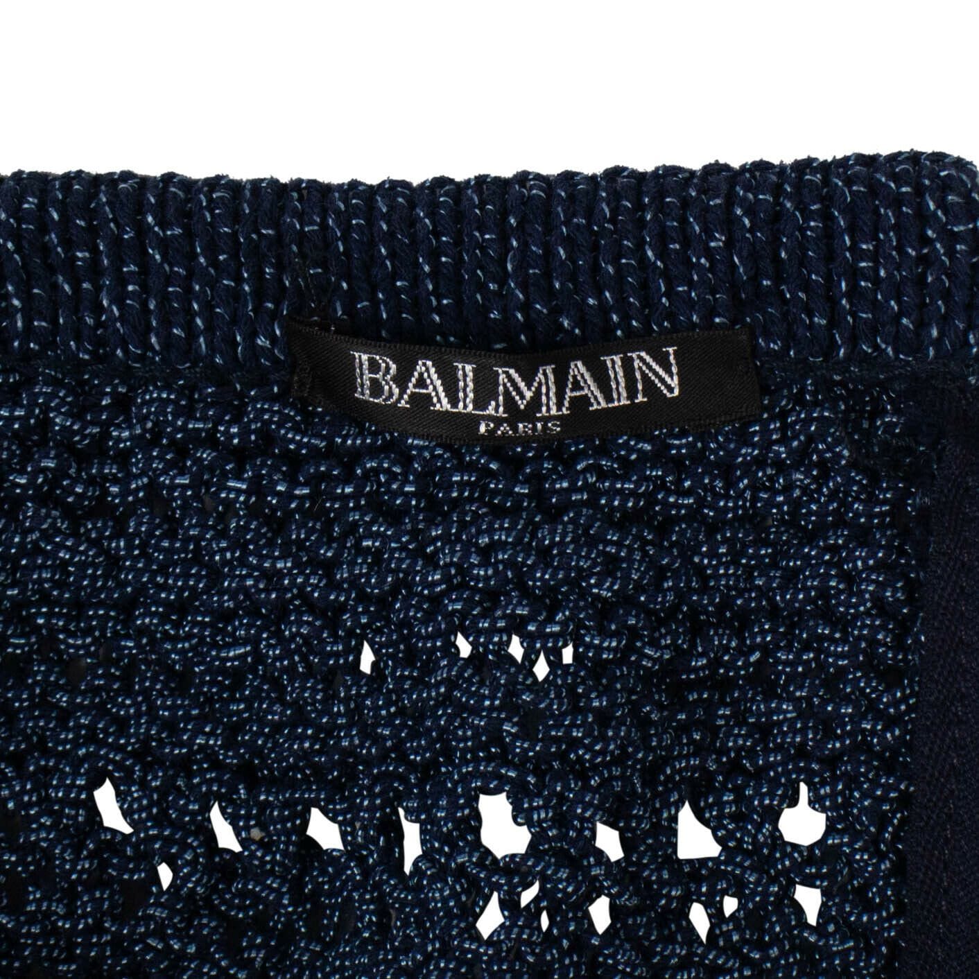 Knit Metallic Halter Neck Dress - Blue