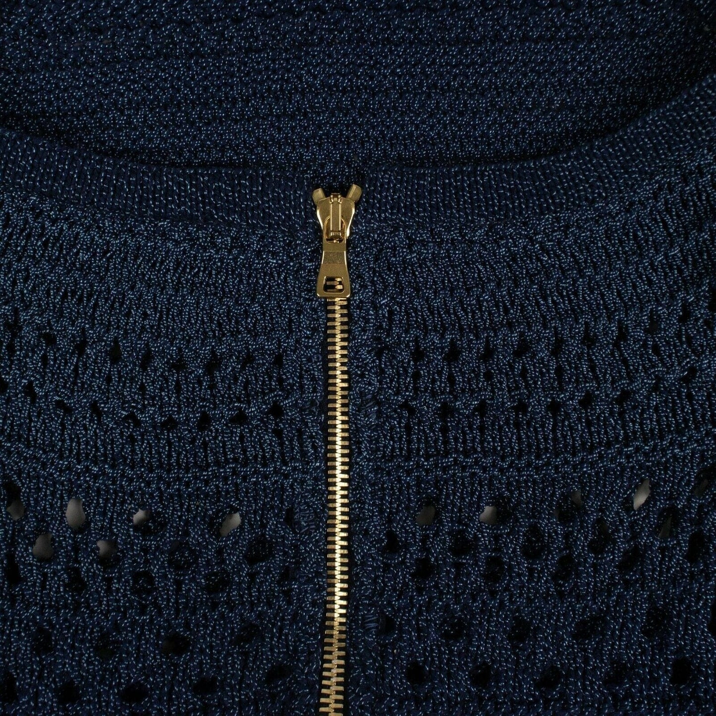 Knit Metallic Halter Neck Dress - Blue