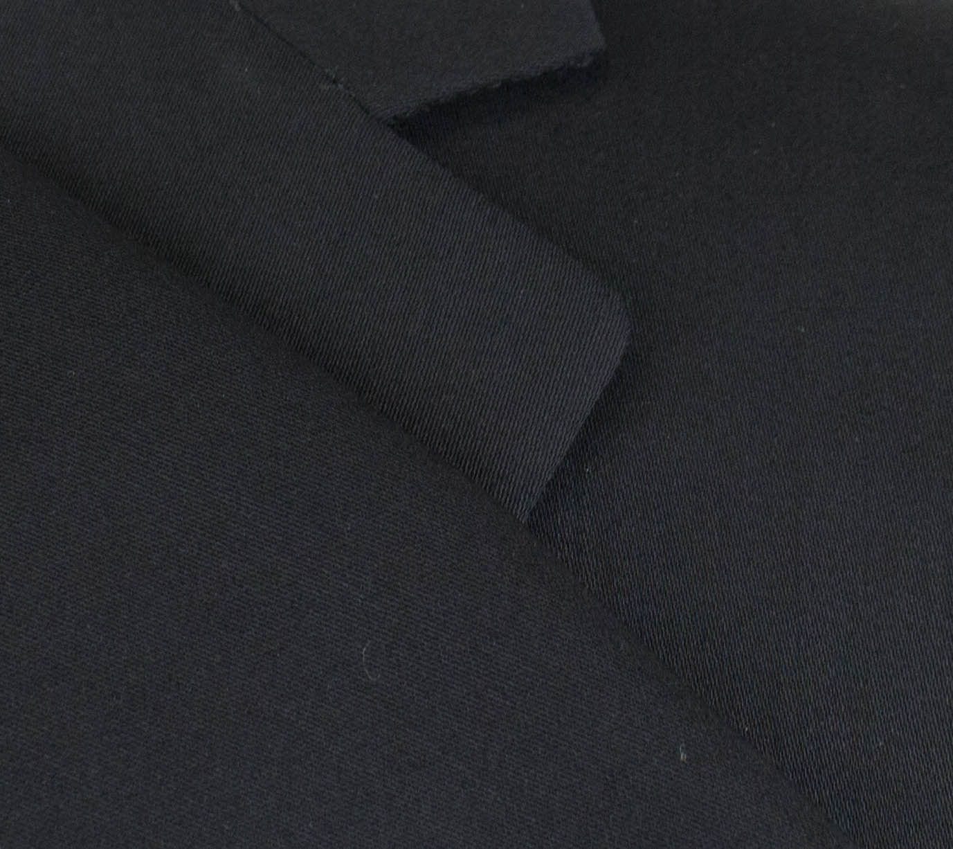 Wool 3 Roll 2 Button Suit - Black