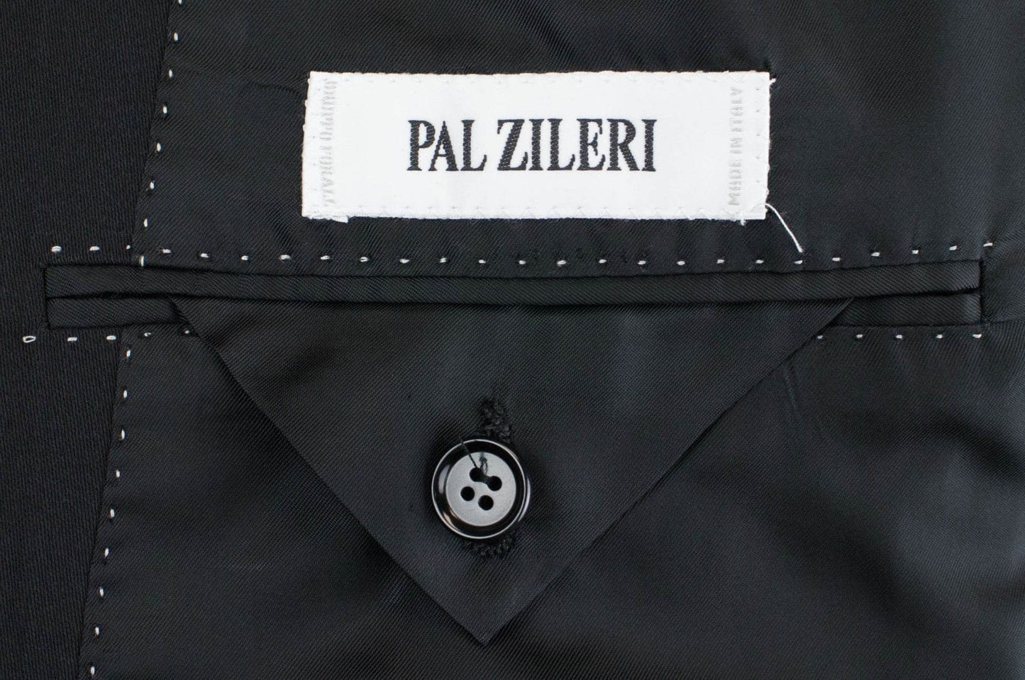 Wool 3 Roll 2 Button Suit - Black