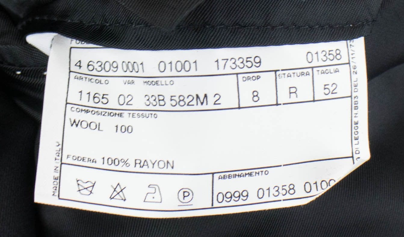 Wool 3 Roll 2 Button Suit - Black