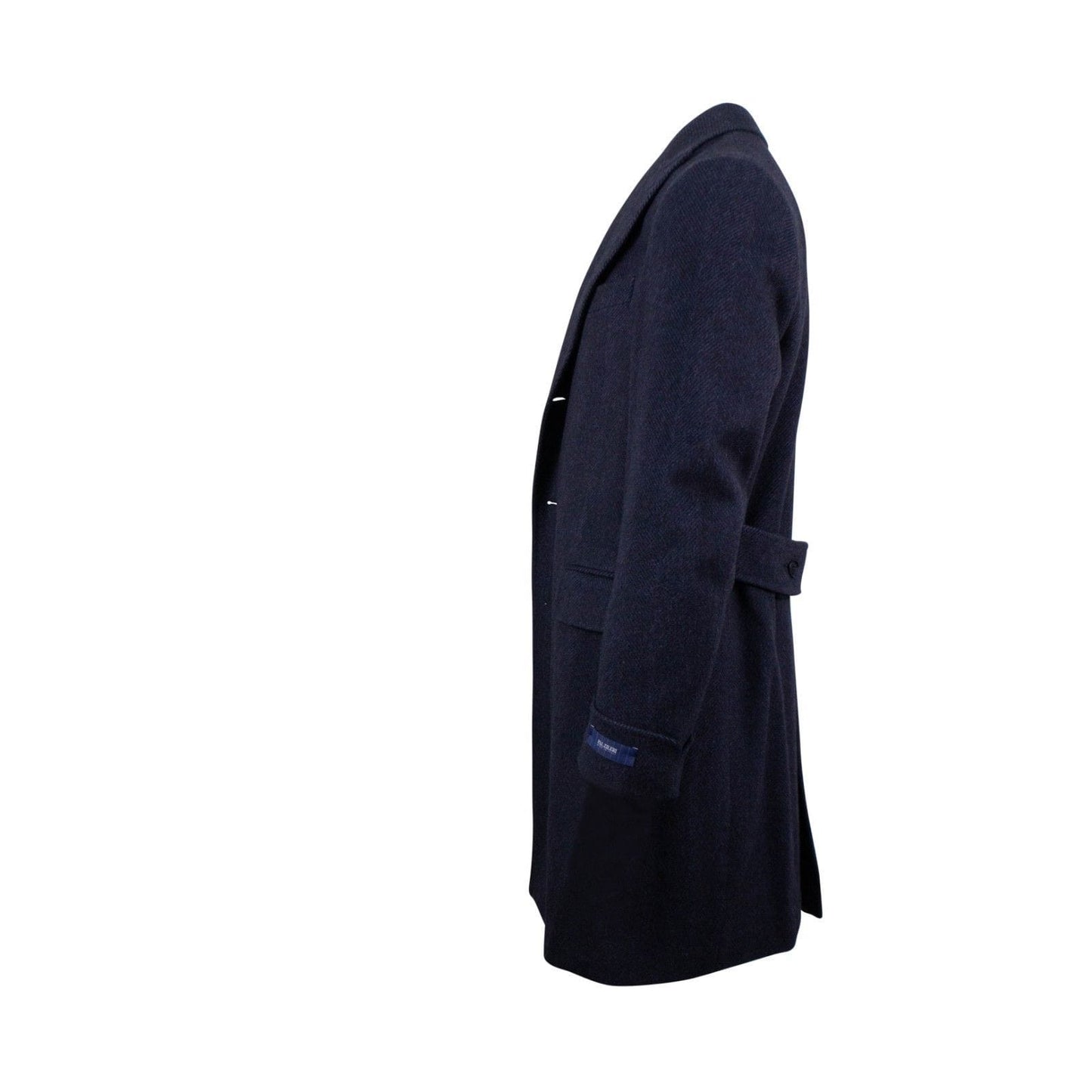 Blue Twill Wool Slim Fit Coat
