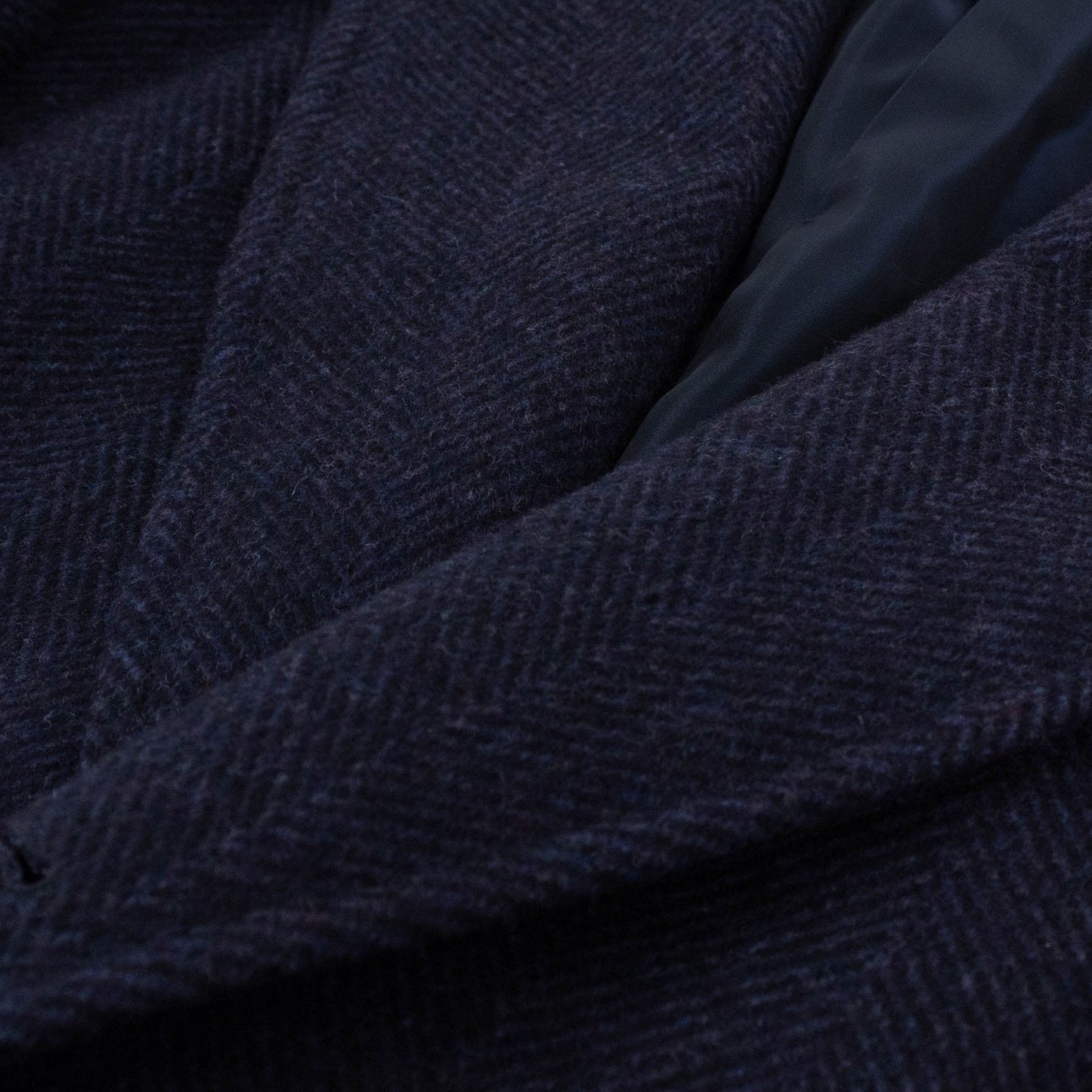 Blue Twill Wool Slim Fit Coat
