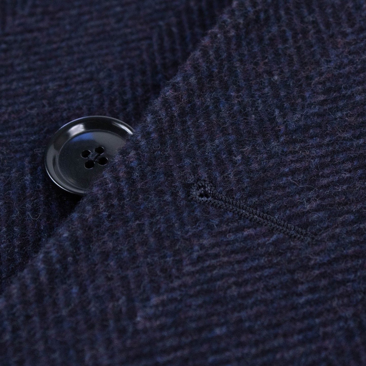 Blue Twill Wool Slim Fit Coat