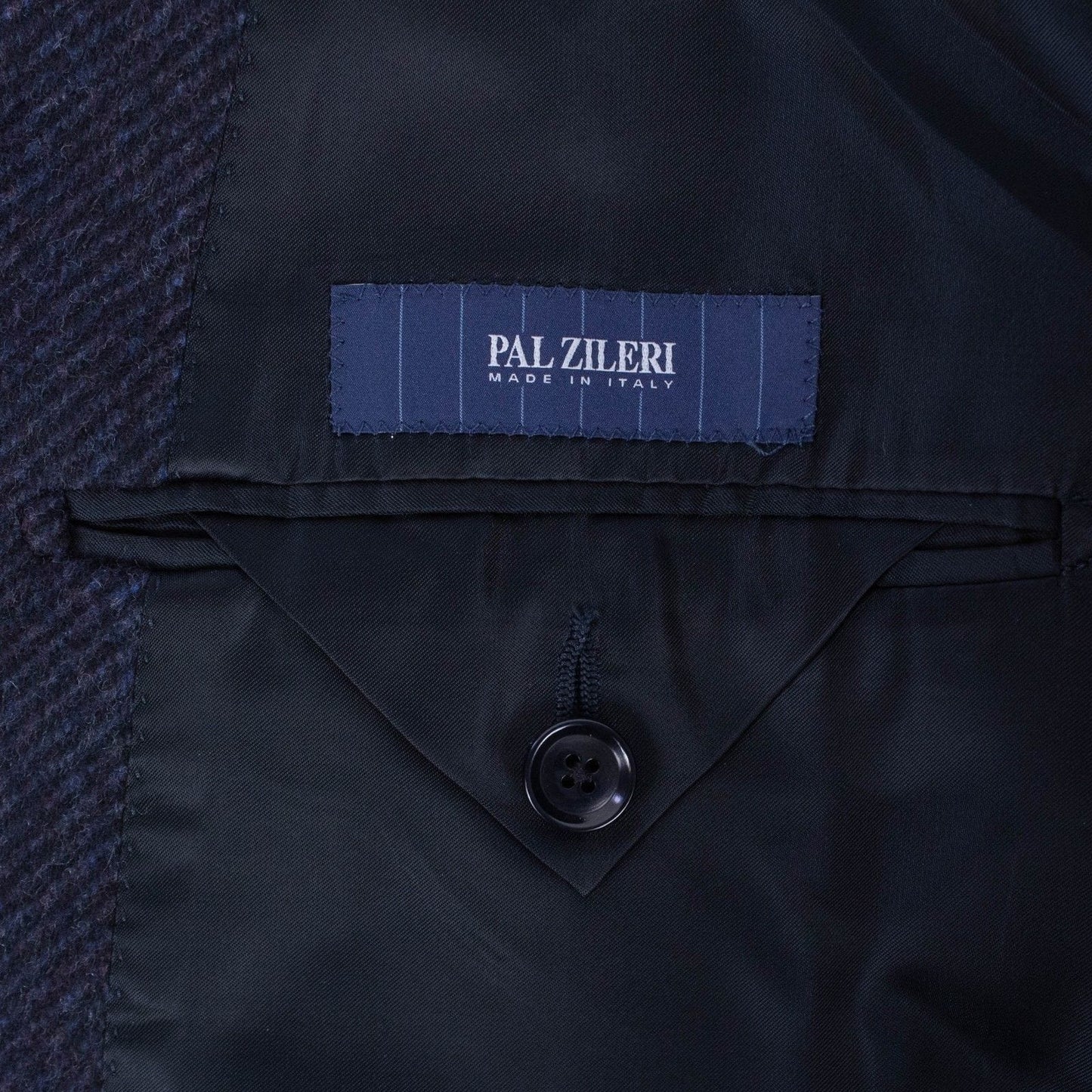 Blue Twill Wool Slim Fit Coat