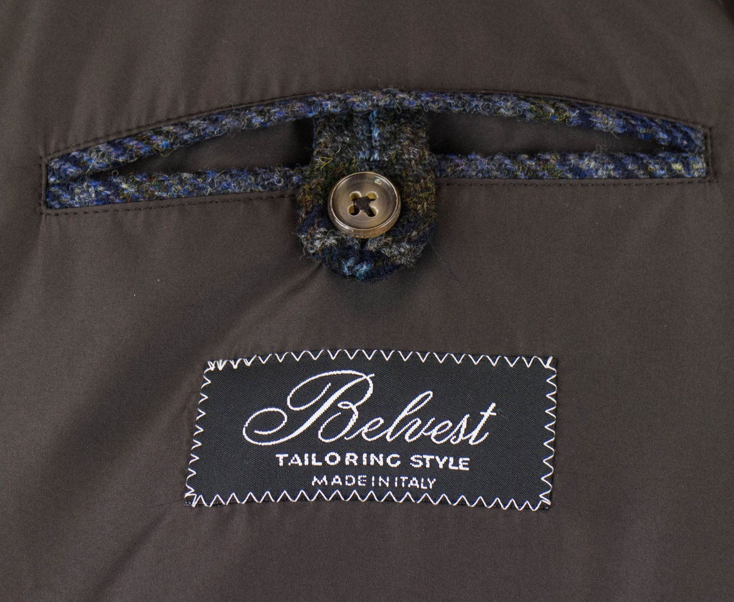 Wool and Suede Trimmings Jacket - Blue / Brown