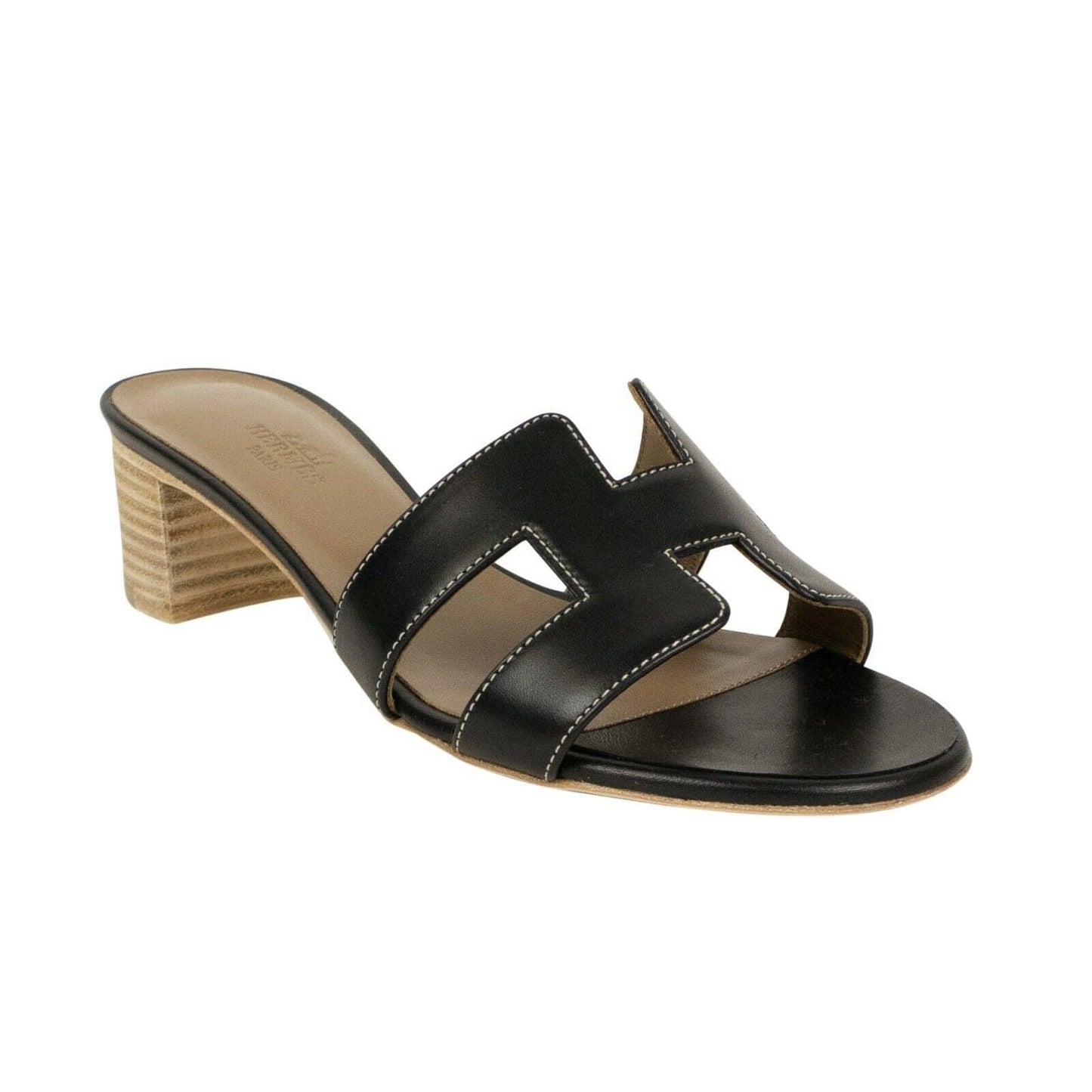 Calfskin Leather "Oasis" Sandal - Black