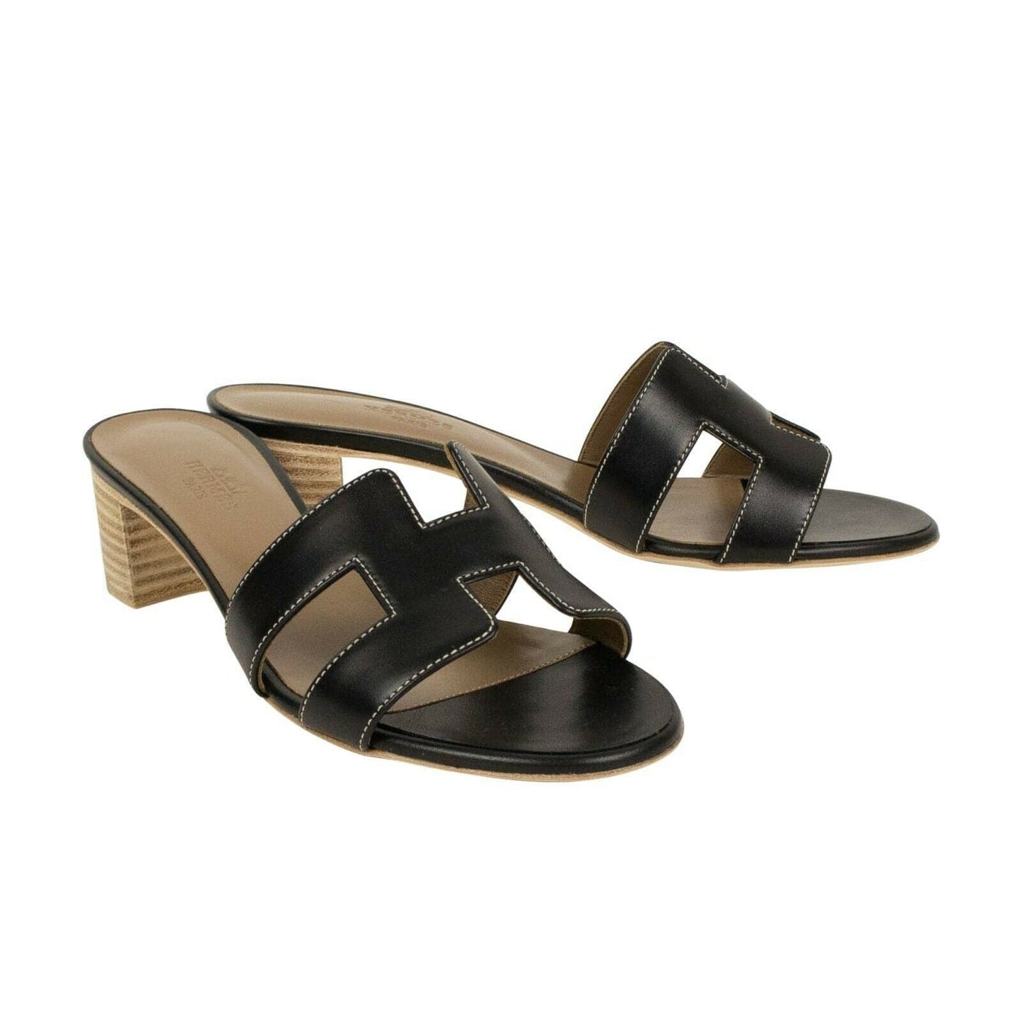 Calfskin Leather "Oasis" Sandal - Black