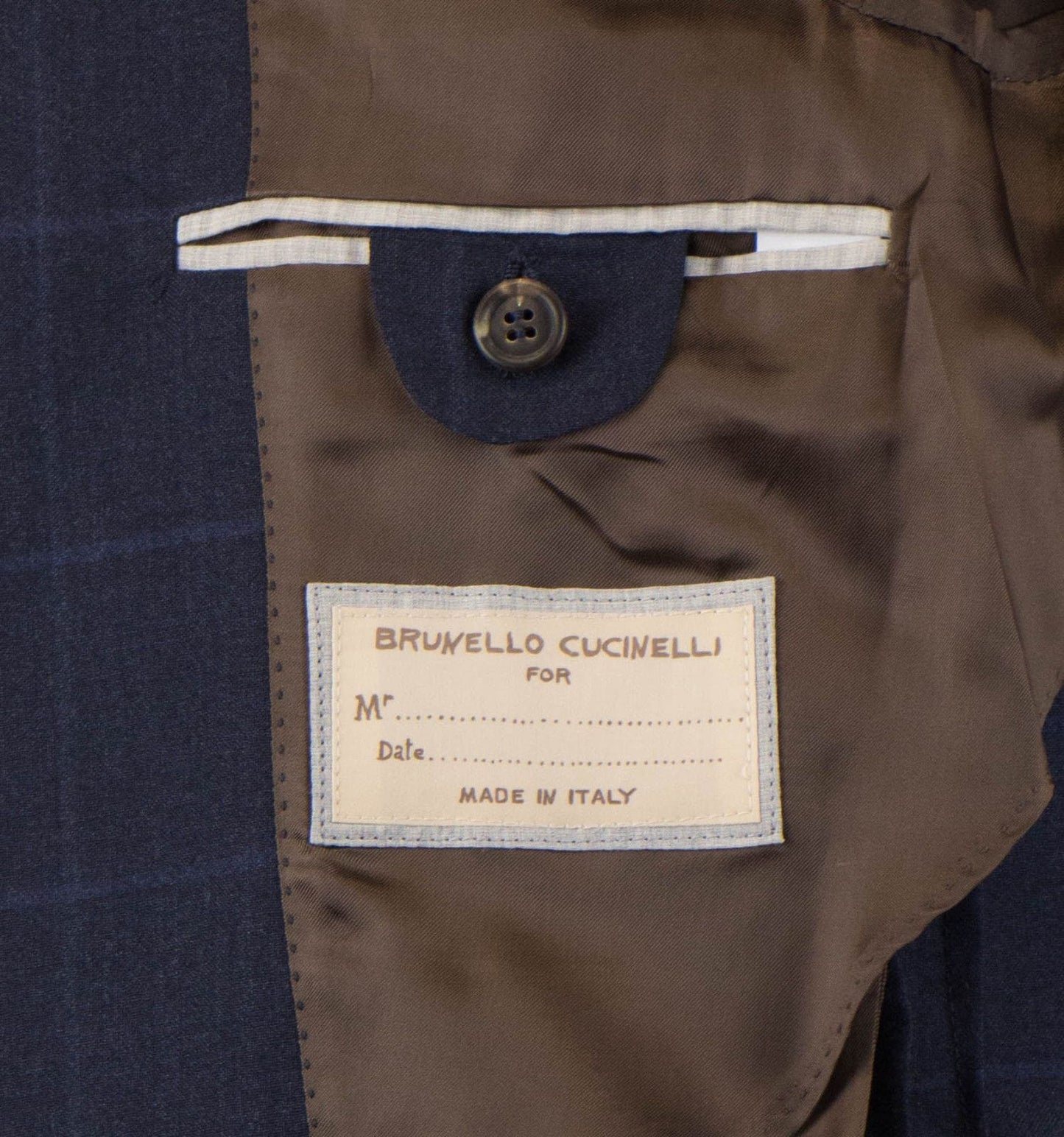 Windowpane Wool Blend 3/2 Button Suit - Blue