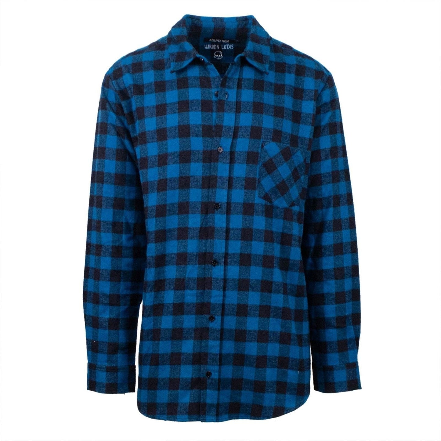 Warren Lotas Blue Cerulean 'Smoking Skull' Flannel Shirt - Blue