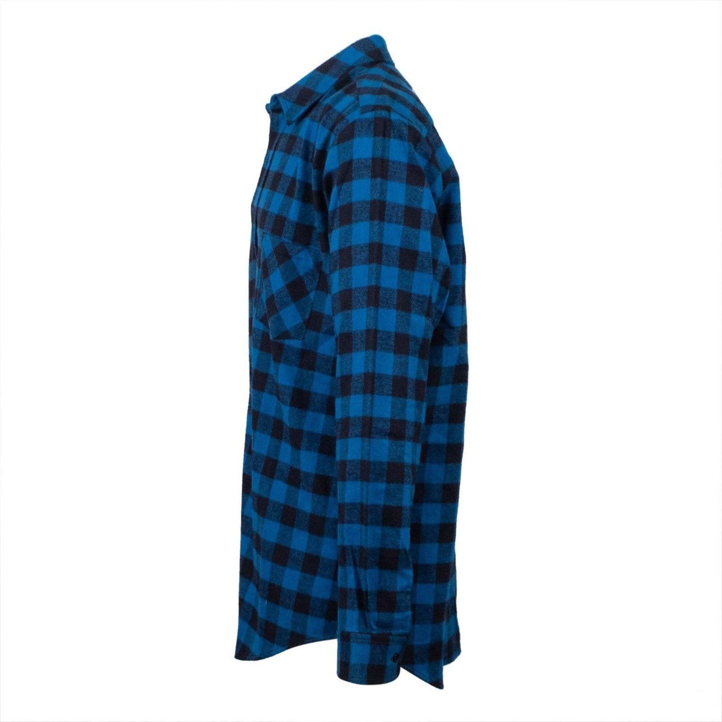 Warren Lotas Blue Cerulean 'Smoking Skull' Flannel Shirt - Blue