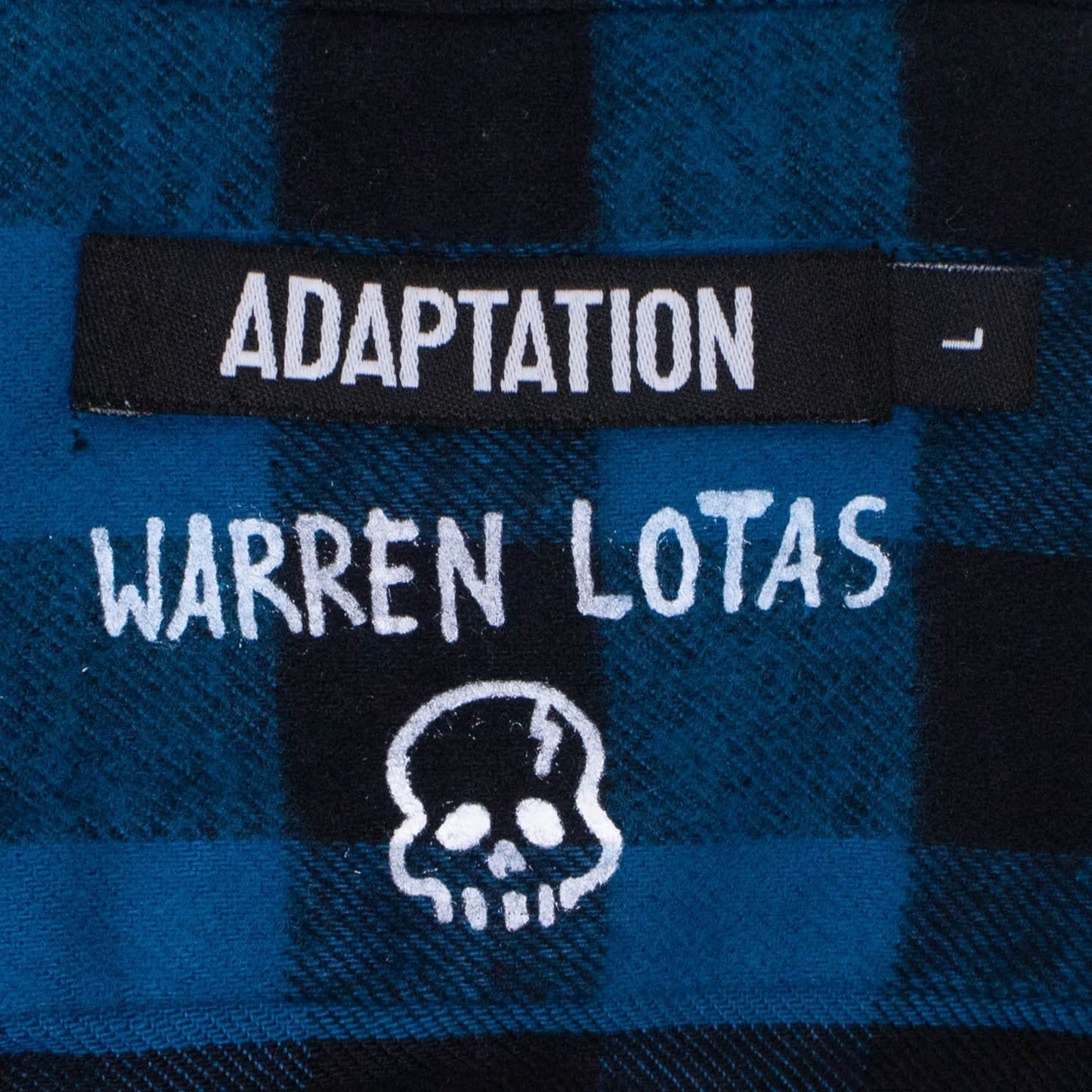 Warren Lotas Blue Cerulean 'Smoking Skull' Flannel Shirt - Blue