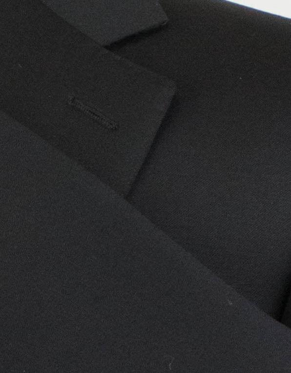 Twill Wool 2 Button Slim Fit Suit - Black