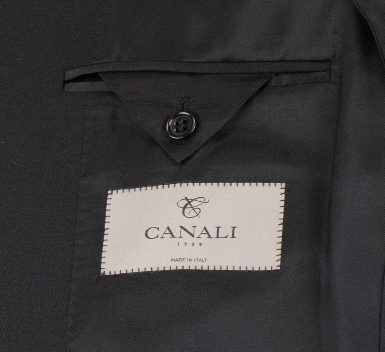 Twill Wool 2 Button Slim Fit Suit - Black