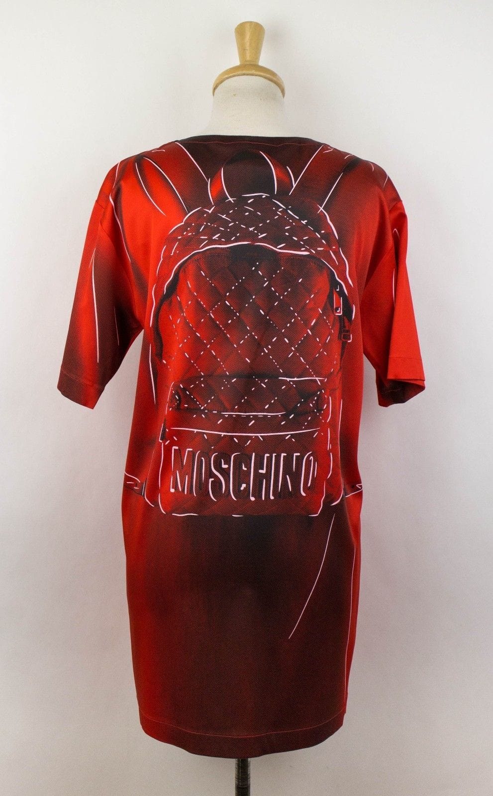 Moschino x Jeremy Scott Contoured Short Sleeve T-Shirt Dress - Red