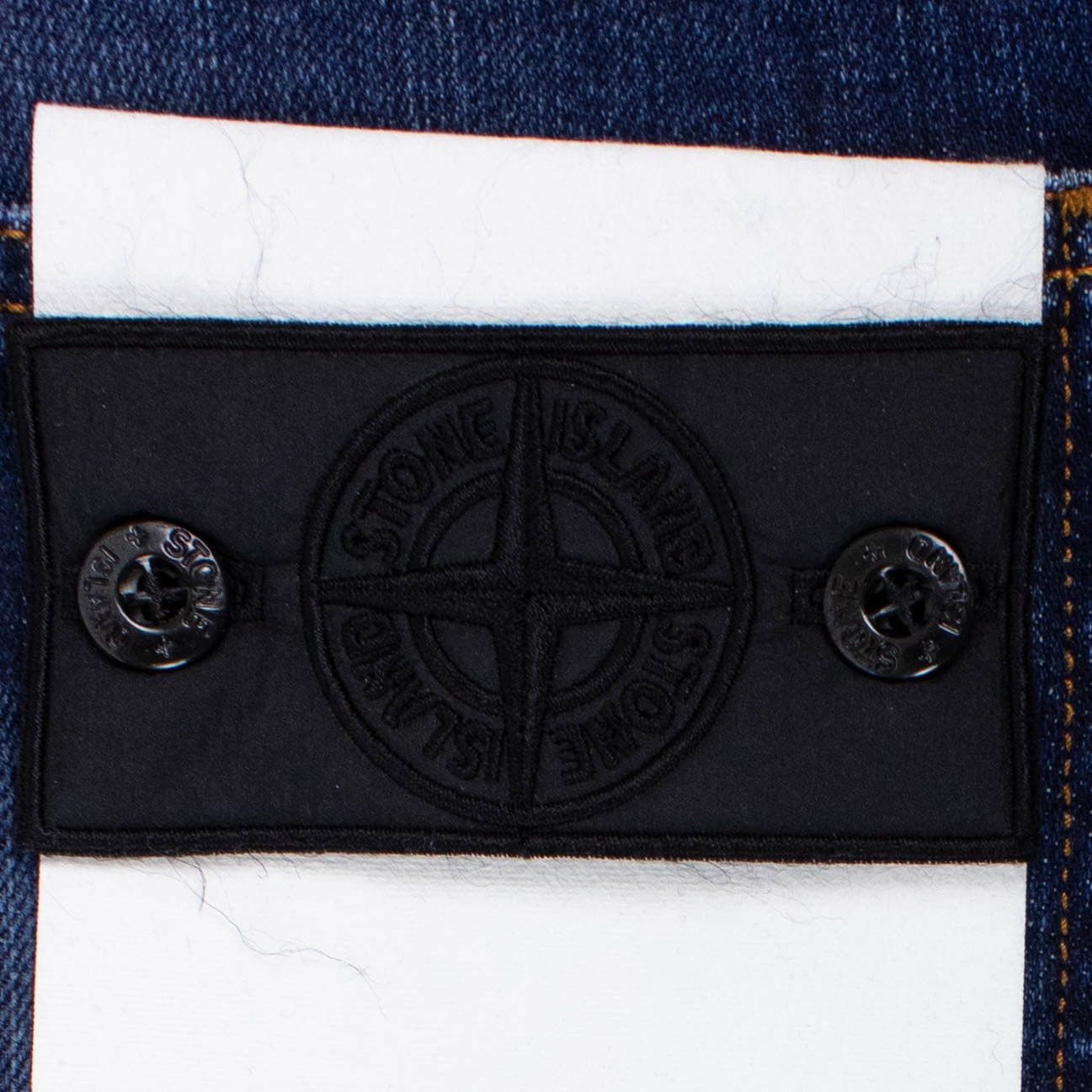 Blue Cotton Blend Denim Faded Jeans