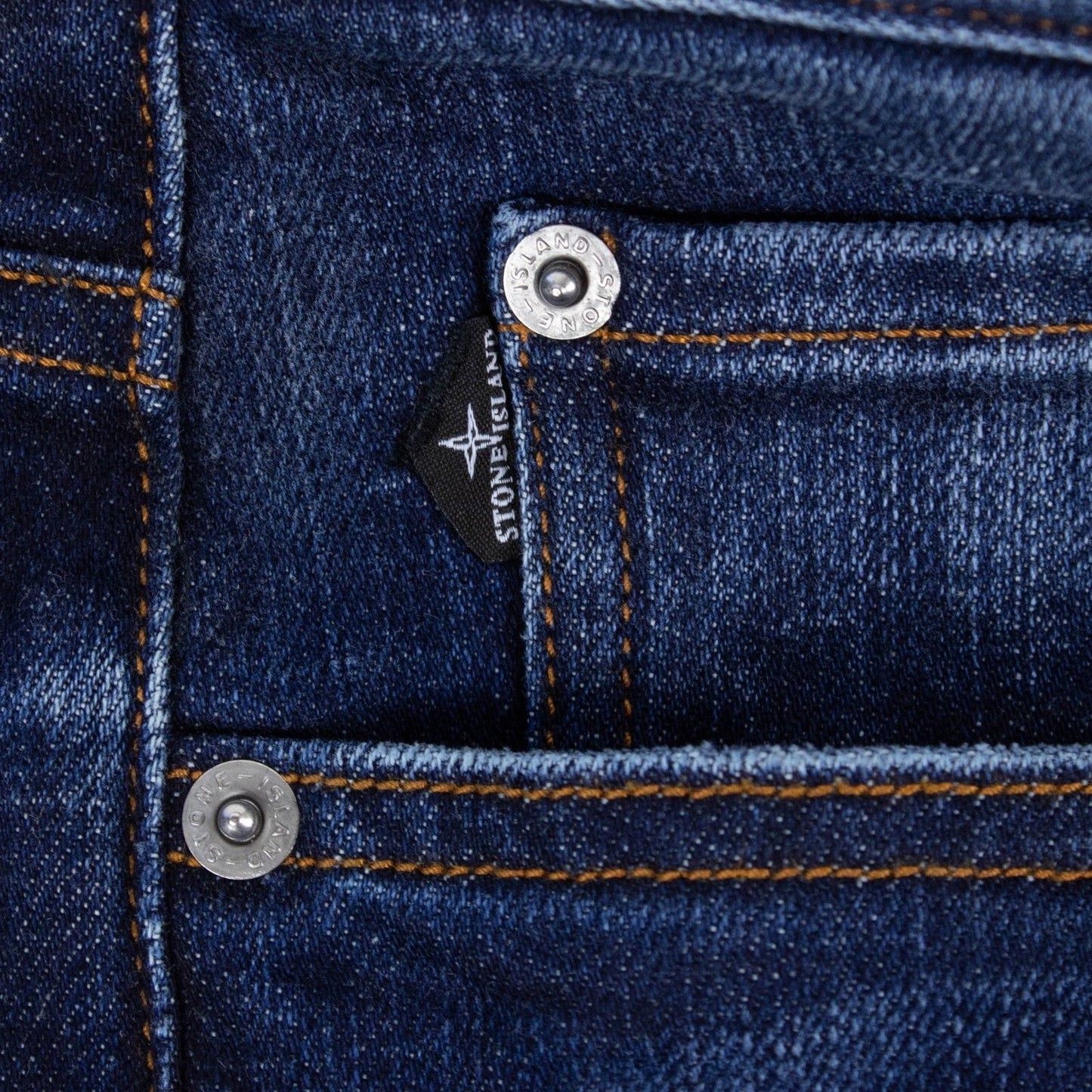 Blue Cotton Blend Denim Faded Jeans
