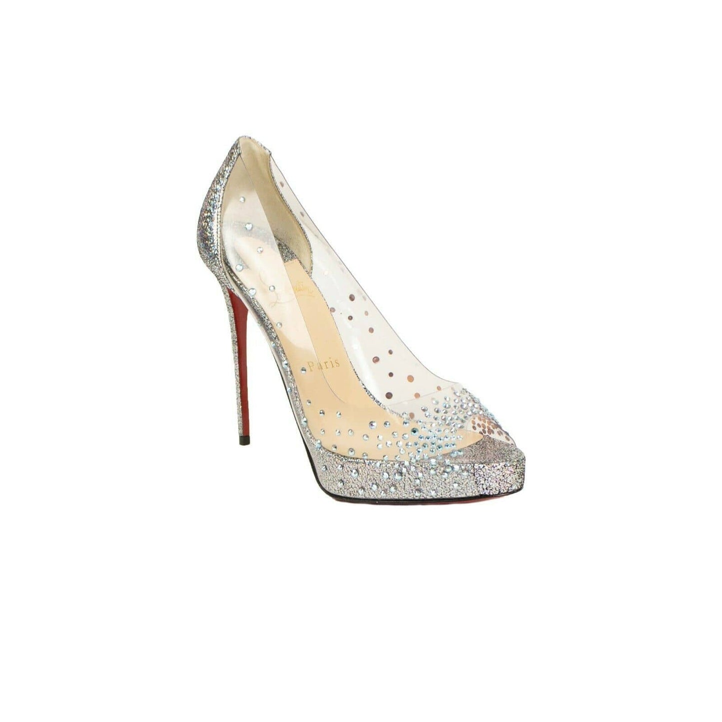 Very Strass Glitter PVC 120mm Pumps - Silver