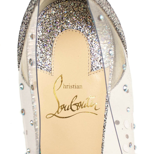 Very Strass Glitter PVC 120mm Pumps - Silver