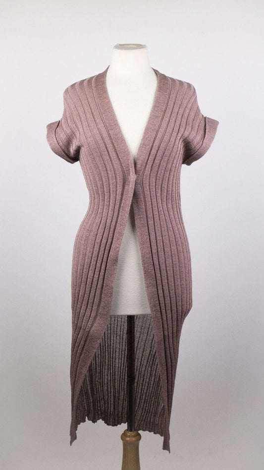 Knitted Cotton Sweater Dress - Puce Pink
