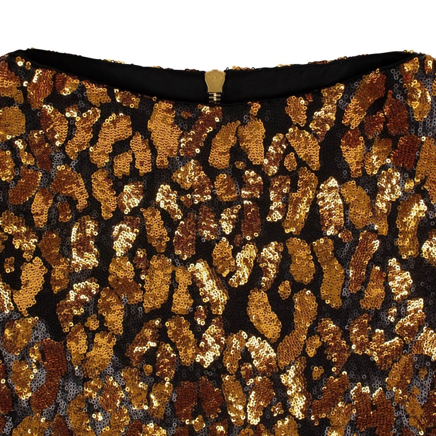 Woven Sequin Mini Dress - Black/Gold