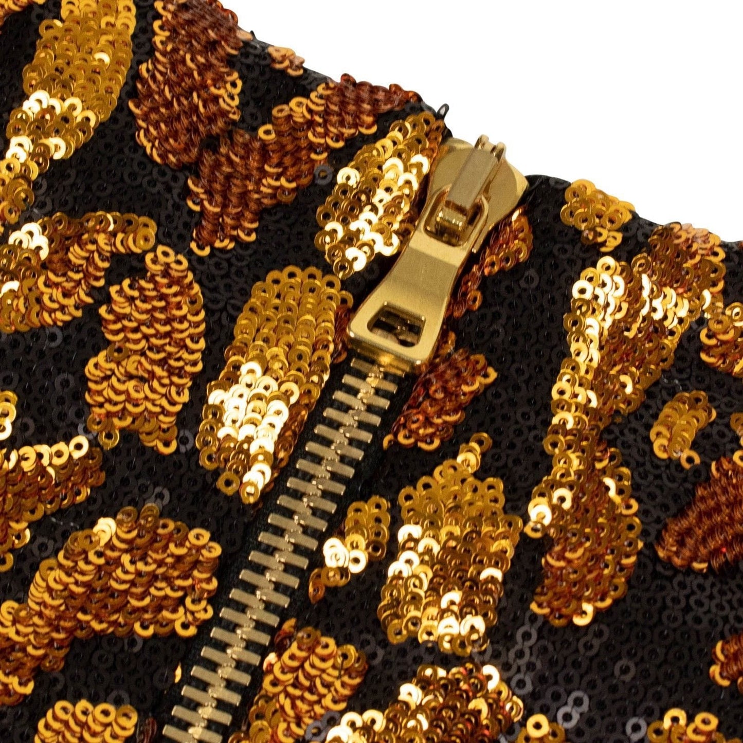 Woven Sequin Mini Dress - Black/Gold
