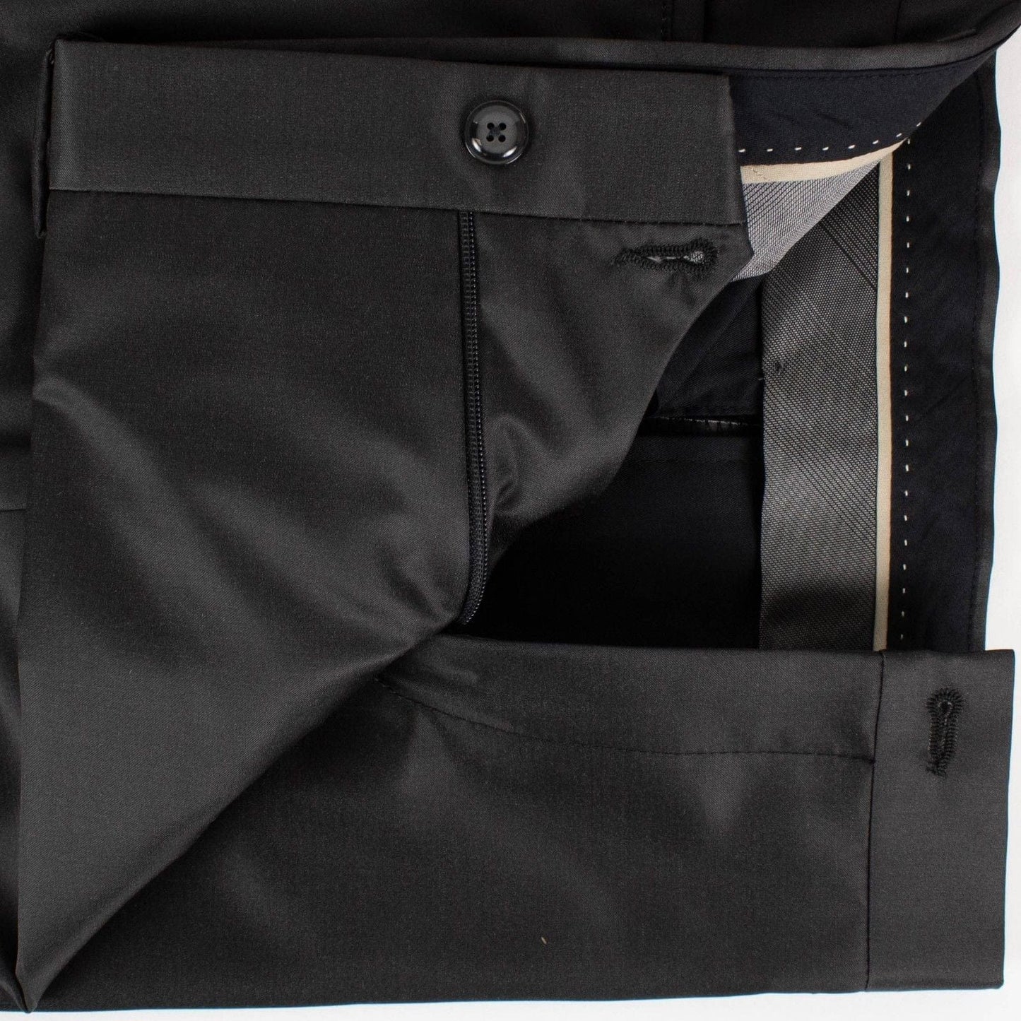 Black Wool Blend Dress Pants