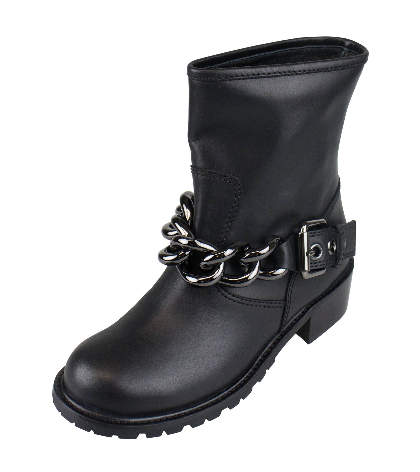 Blok Tubo Black Leather Boots - Black
