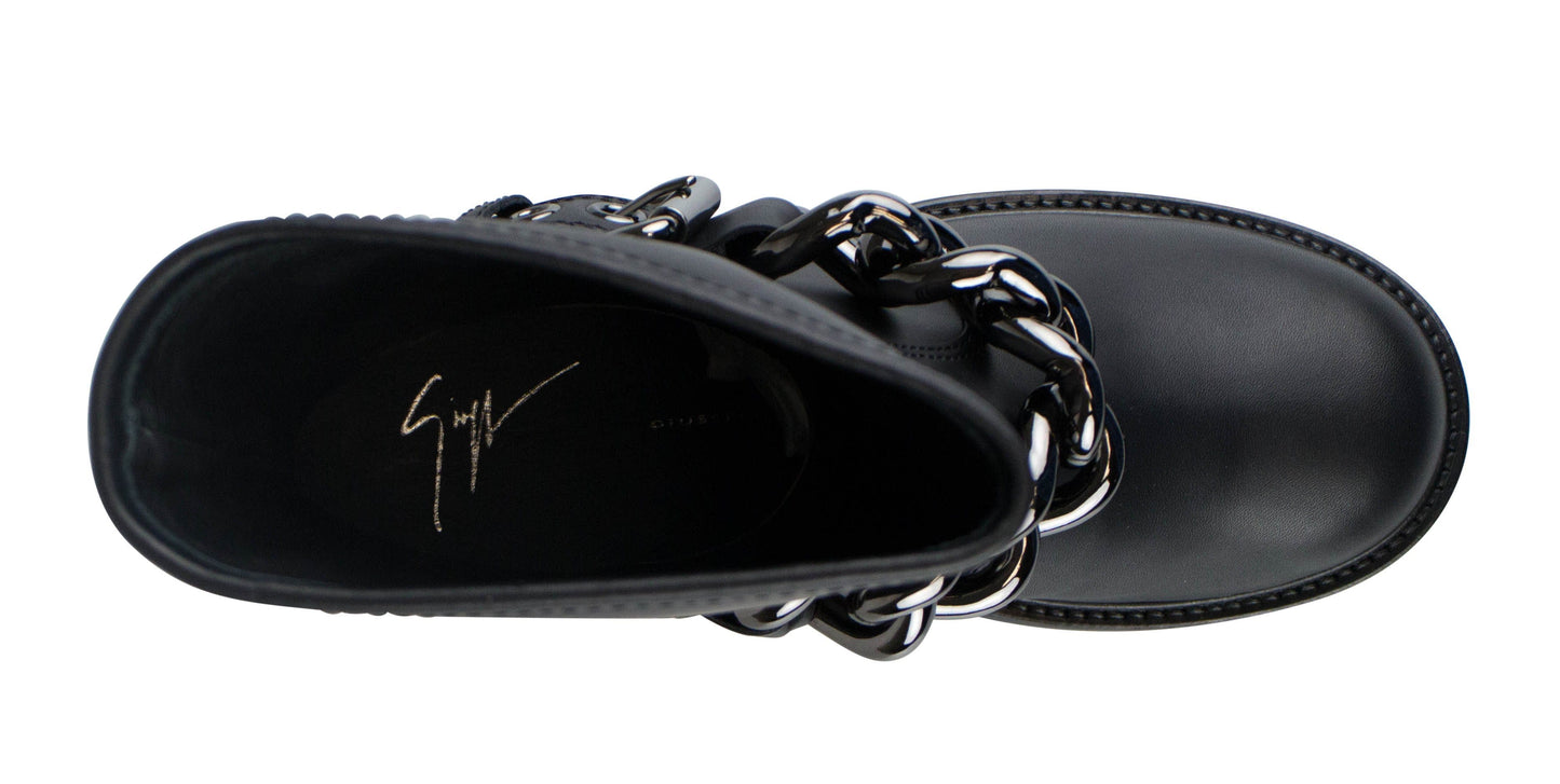 Blok Tubo Black Leather Boots - Black