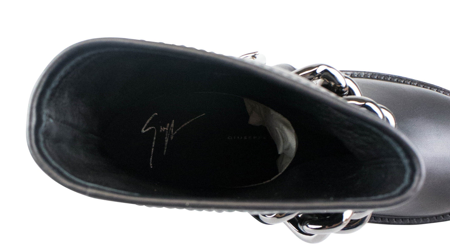 Blok Tubo Black Leather Boots - Black