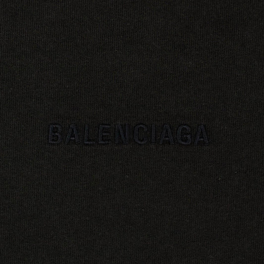 Black Cotton Logo Short Sleeve Crewneck T-Shirt