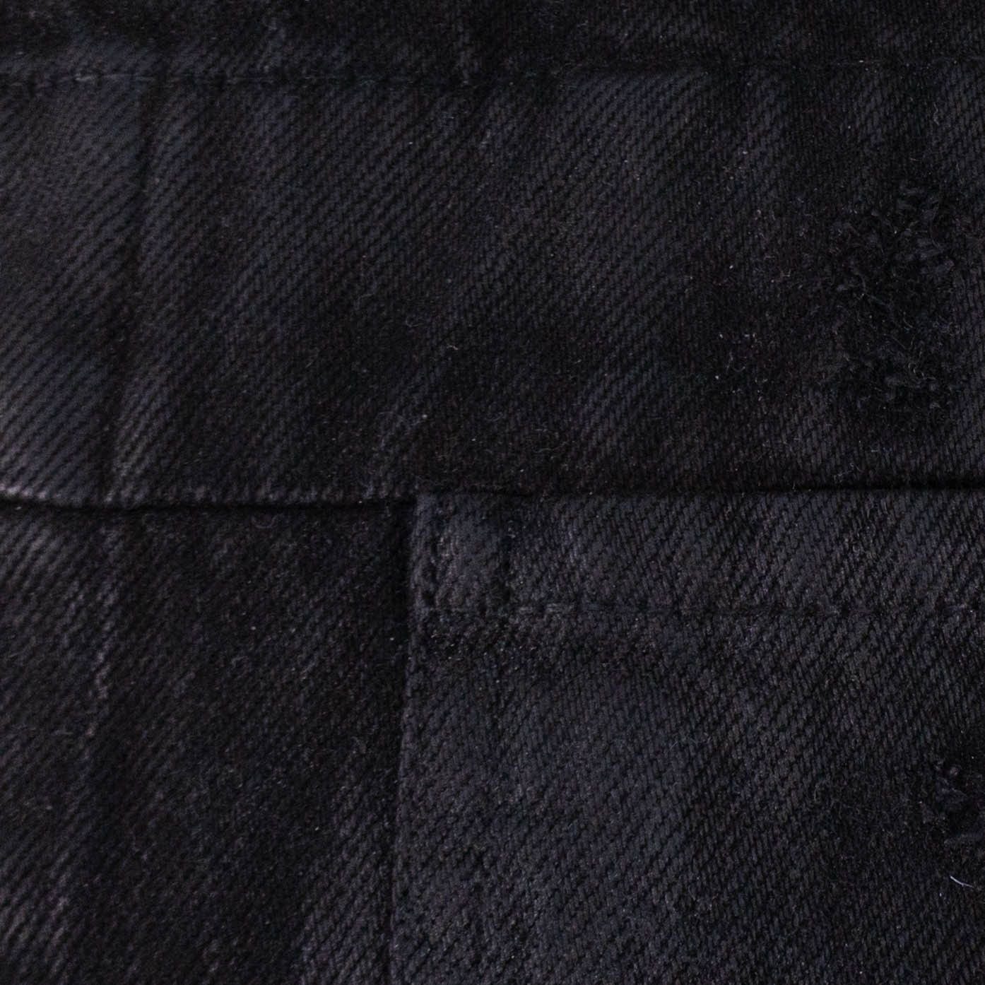 Black Leather Sleeve Zip Up Distressed Denim Trucker Jacket
